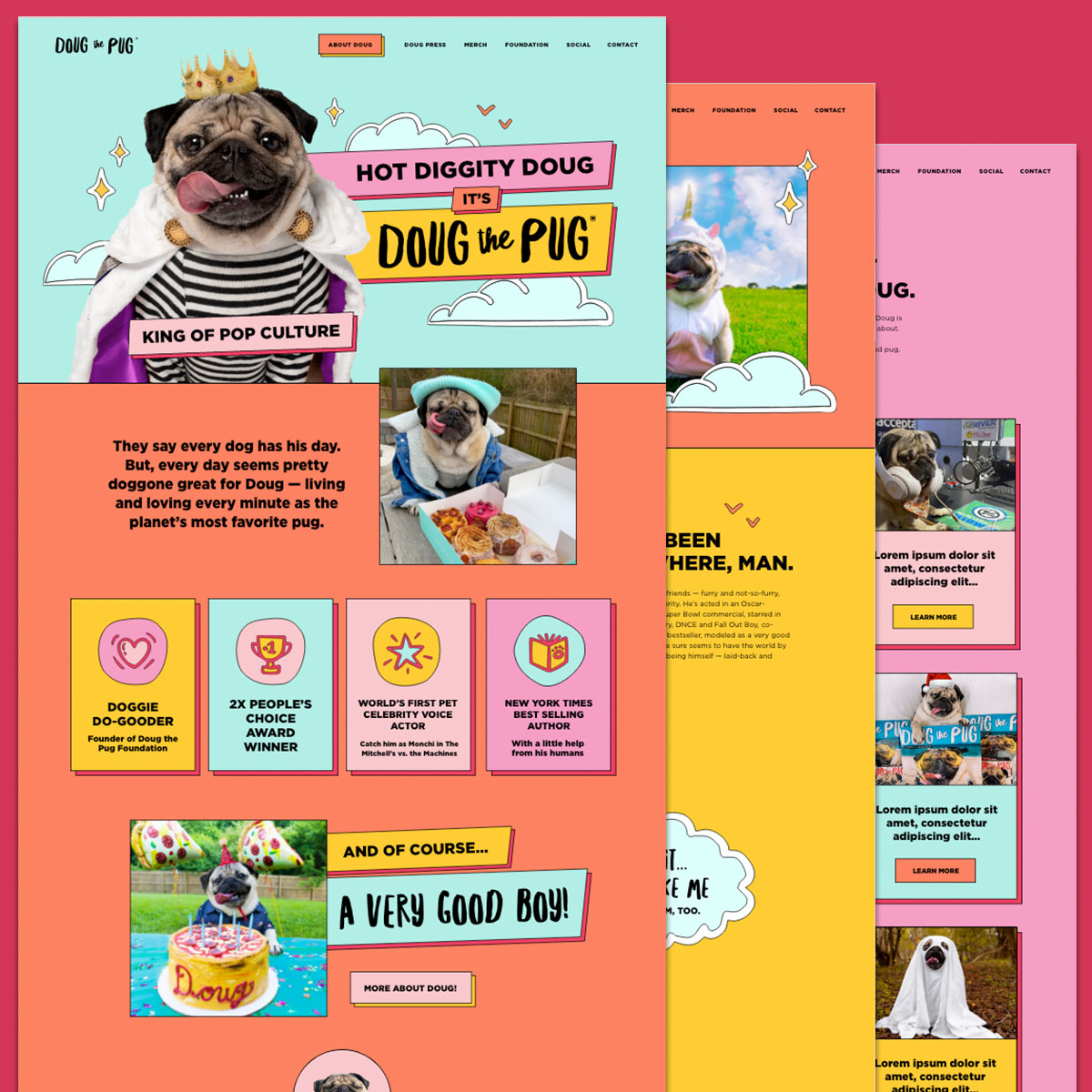 Doug the Pug Website Pages