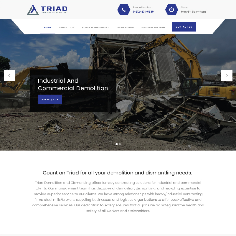 Triad Demolition Website Clip